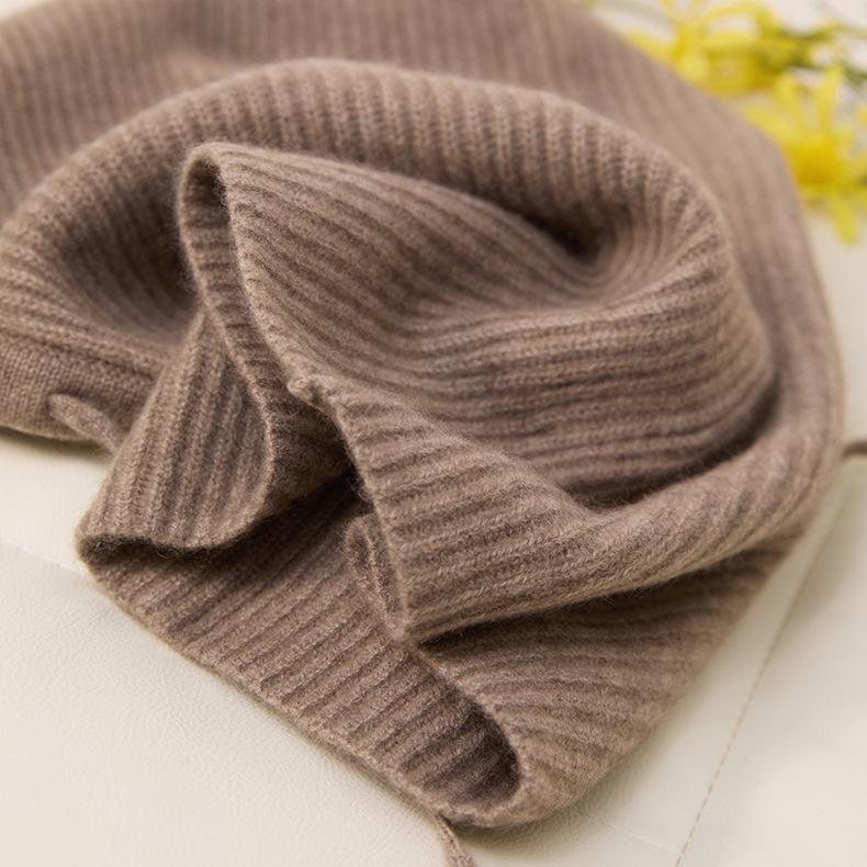 Unisex Winter Cashmere Knitted Hat & Beanie Neck Warmer
