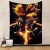 "Fiery Skull Fusion Anime Art Tapestry" Patterned tapestry home decor, suitable for bedroom and living room, gift