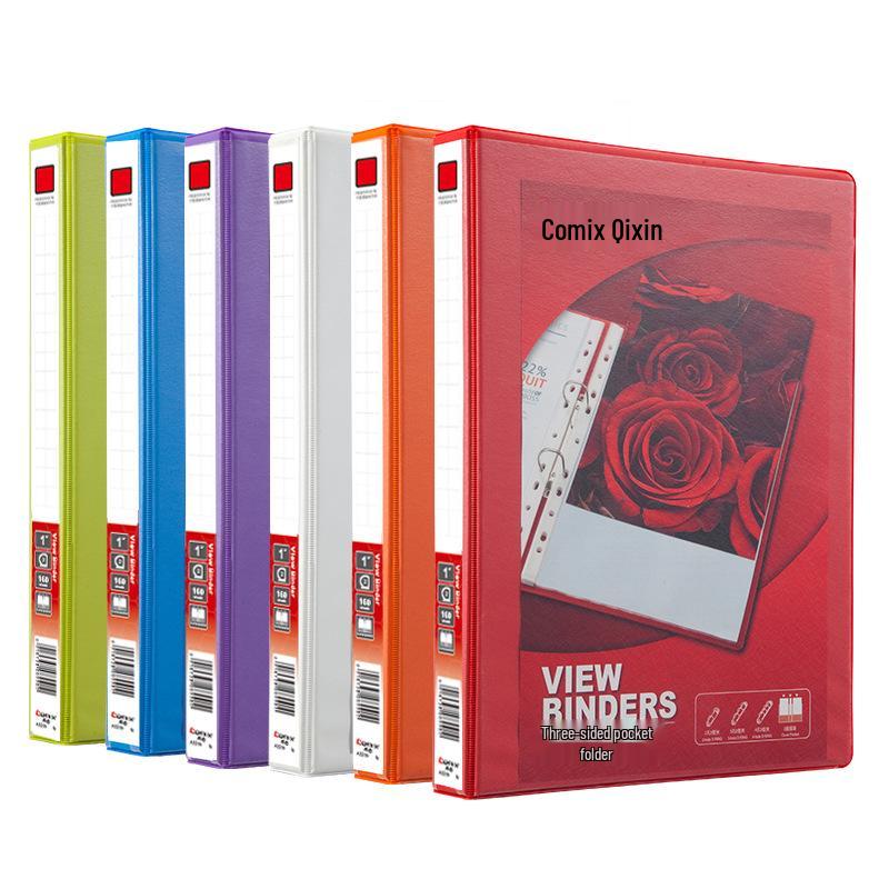 Qixin A0212 American Style 3-Pocket A4 Folder with 1.5 2-Hole D-Ring Binder