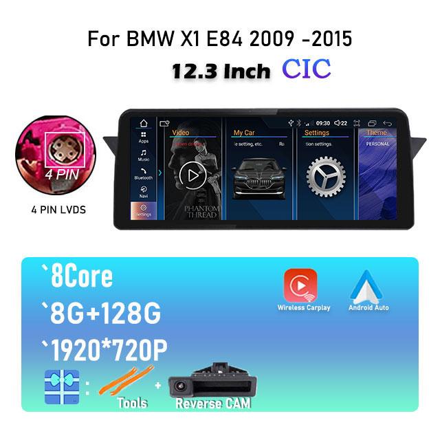 For BMW X1 E84 2009 - 2015 12.3 Inch iDrive / CIC System Android 14 IPS Car Radio Stereo Video Player Multimedia GPS Navigation
