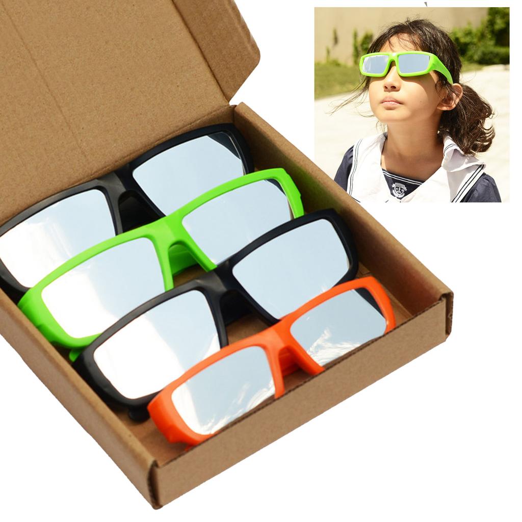 4 Pieces Total Solar Eclipse Glasses ABS Plastic Direct Sun Viewing Glasses Eye Protection Observation Glasses