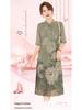 Mom's Stylish 2026 Summer Chinese Qipao Dress: Modern Short-Sleeved Chiffon for Middle-Aged & Elderly Women