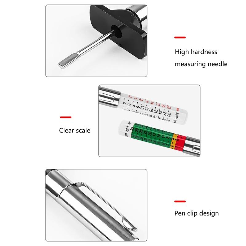 Car Tire Measuring Pen 0-32nds/0-25mm Tyre Pattern Depth Measurement Tool Automotive Tire Depth Gauge Tester