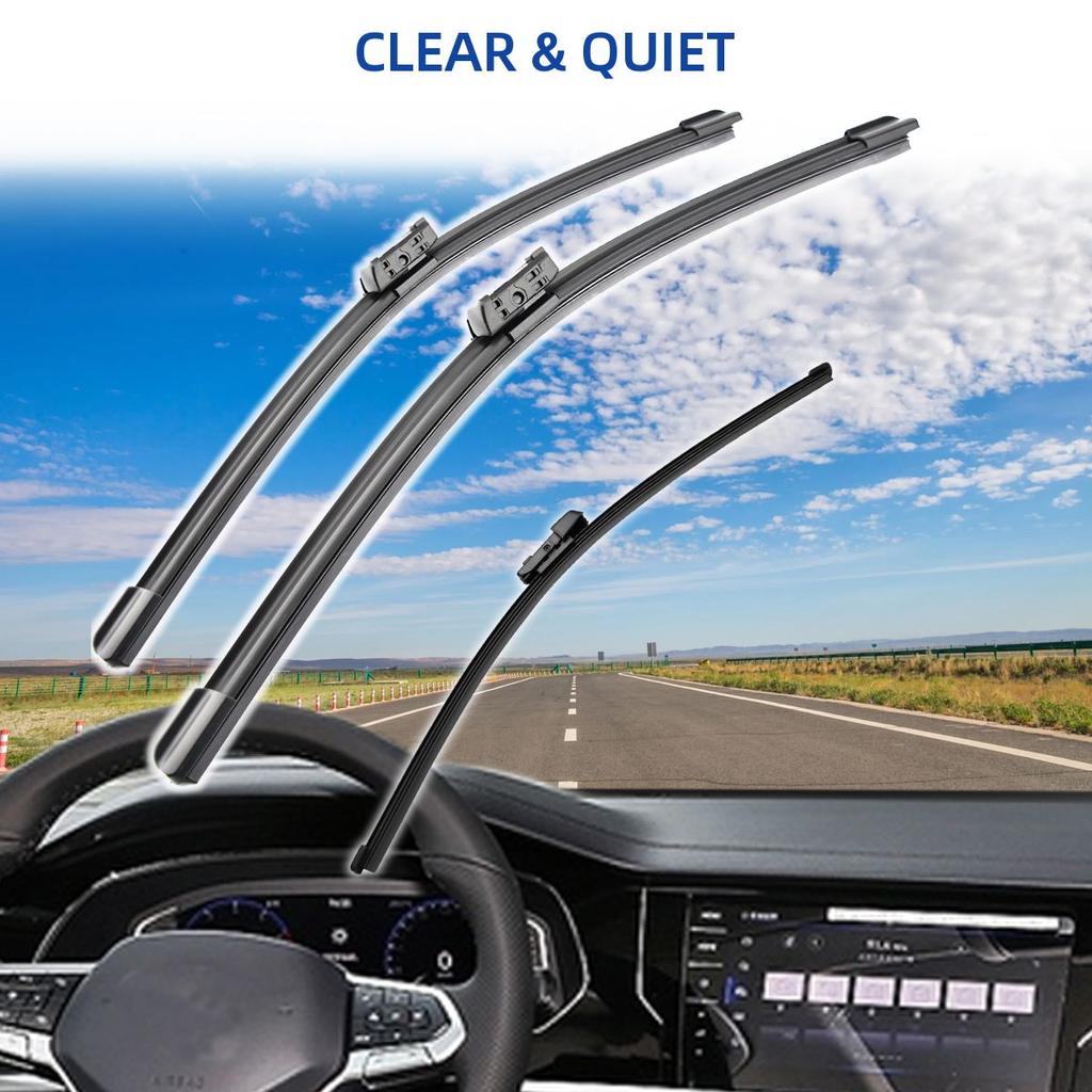 3PCS für SKODA Rapid 2012-2020 24"+16"+16" vorne hinten Wischerblätter Windschutzscheibe Windschutz Fensterschneider Zubehör 2014 2015 2016 2017 2018 2019 2020