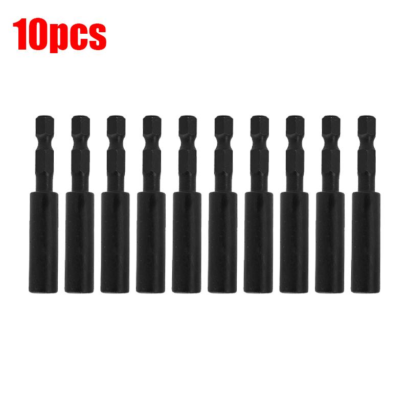 Black Magnetic Screwdriver Extension Rods Carbon Steel Hexagonal Handle Extend Connecting Rod Screwdriver Bit Holder Power Tools