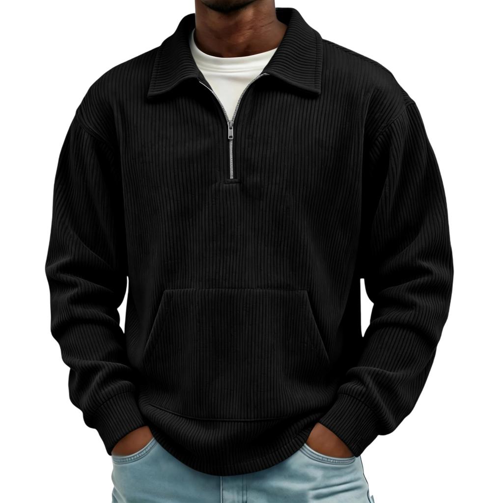 Men's Retro Corduroy Long Sleeve Collared Casual Shirt