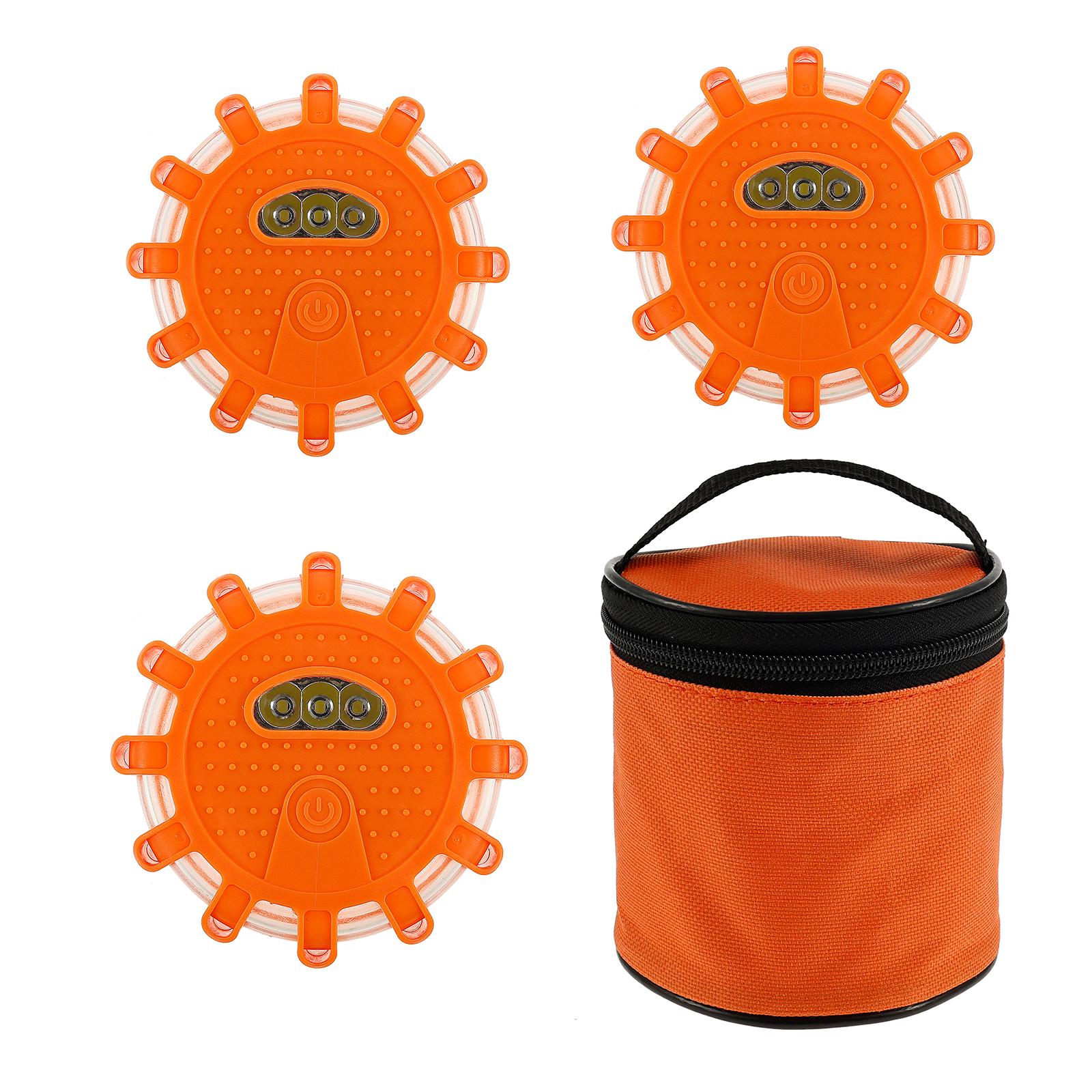 

3pcs LED Road Emergency Lights Roadside Warning Car Safety Flashing Warning Light Flare Kit with Magnetic Base and Hook 3pcs теплый белый