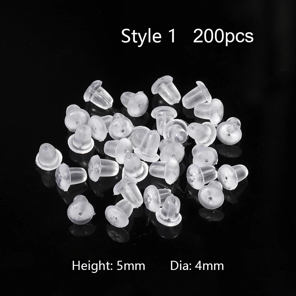 50pcs-1000pcs Soft Silicone Rubber Earring Back Stopper for Stud Earrings DIY Earring Findings Accessories Bullet Tube Ear Plugs