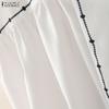 ZANZEA Women Casual Round Neck Loose Sleeveless Print Tank Tops