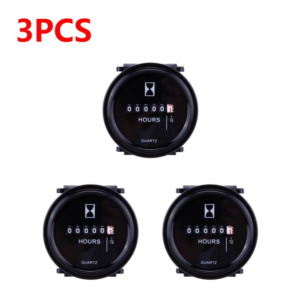 1-5pcs Engine Hour Meter Round Time Counter 6V-80V Quartz Car Timer Hour Meter Counter Gauge For Car Marine Boat Tractor Engine