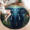 AnimalsElves Round Area Rug,Carpet Rug for Living Room Bedroom Sofa Playroom Decor,Non Slip Floor Mat