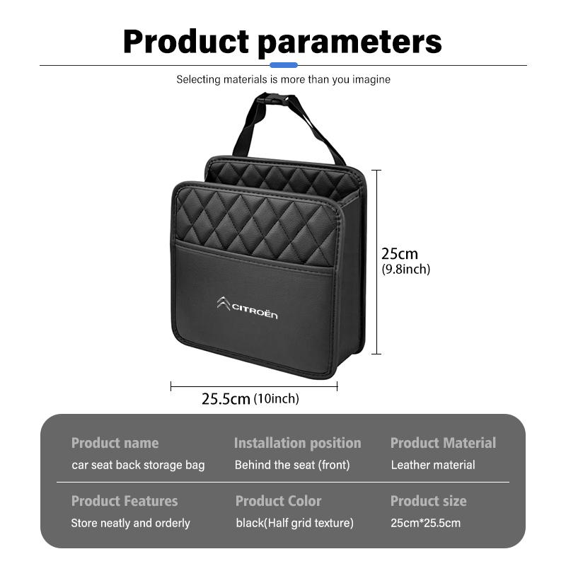 Leather Car Tissue Storage Box Seat Back Paper Water Cup Bag For Citroen Jumper Celysee Cactus Picasso Aircross Saxo Grand aiu256