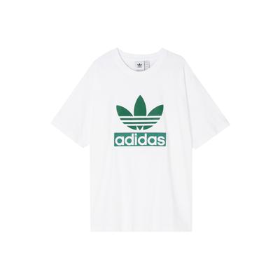 Originals Trefoil Casual Velcro Logo Crew Neck T-Shirt Men Tops White H09346