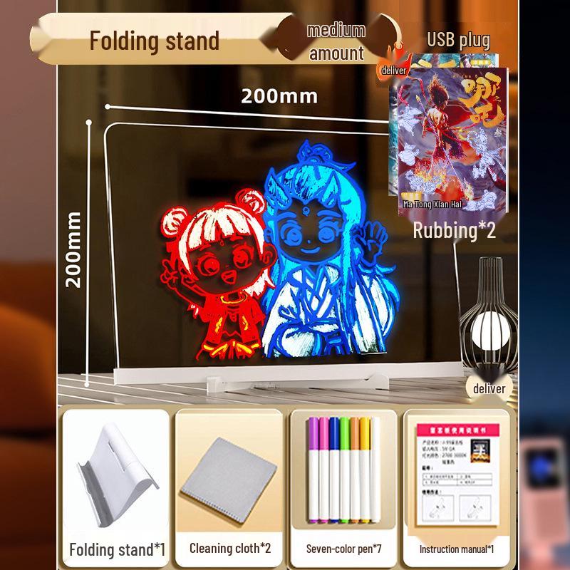 Kids' DIY Luminous Acrylic Message Board: Light-Up Drawing & Writing Display