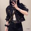 Women's Retro Floral Print Denim Jacket: Spring/Autumn 2026 Short Style, Casual & Chic