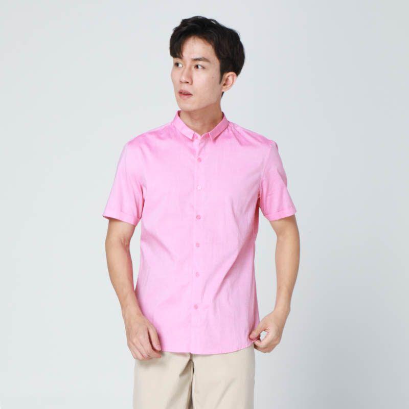 Menseye Menseye Peter Pan Collar Business Short-Sleeved Shirt