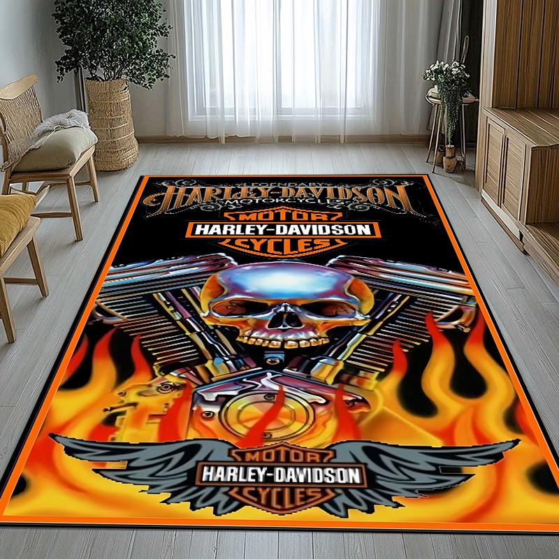 

Retro H-Harleys Racing Moto Living Room Non-Slip Area Rug Soft Carpet for Bedroom Kids Playroom Sofa,Home Decor Doormat Gift 40x60cm