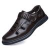 First Layer Cowhide Sandals Men'S Leather Hole Leather Shoes Hollow Breathable Dad Shoes Bag Head Leather Sandals