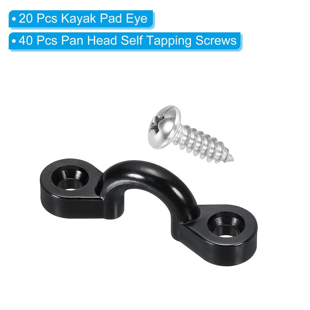 PATIKIL Kayak Pad Eyes, 12 Pack Nylon Deck Loop Bimini Boat Top Eye Strap