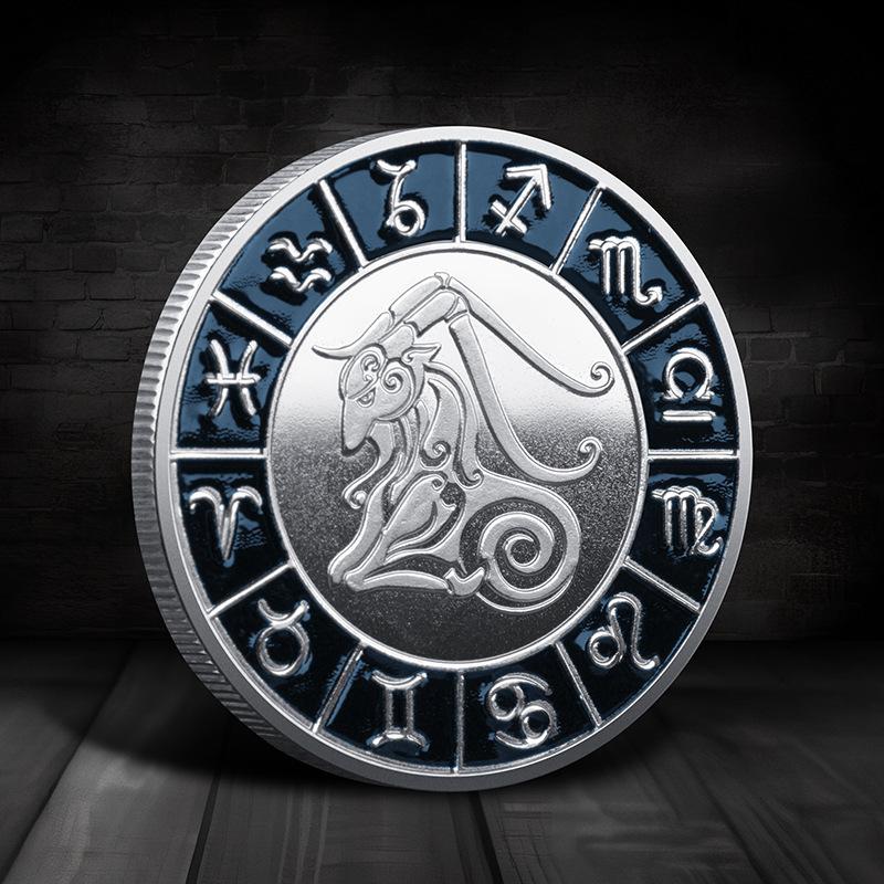Zodiac Commemorative Medal, Constellation Coins, European and American Coins, Constellation Commemorative Coins, Lucky Coins, Zodiac Collection