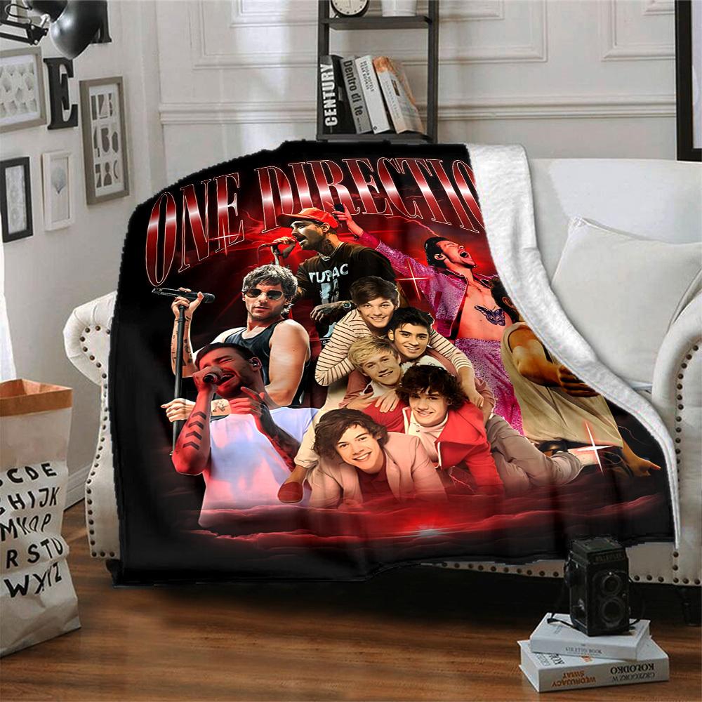 1pc Tupac, One Direction Blanket Soft All Season Throw with Vibrant Design, Perfect for Home, Travel, and Gifts, Ideal for Naps and Camping