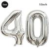 32inch Silver Number Foil Balloons Large Digit 0-9 Helium Globos Happy Birthday Party Decor Wedding Anniversary Graduation 2026