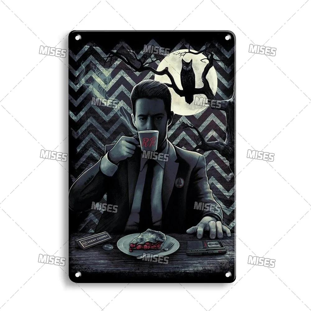 MISES Twin Peaks Classic TV Metal Sign Rusty Metal Poster Man Cave Garage Club Industrial Decor Decorative Plate Metal Plaque