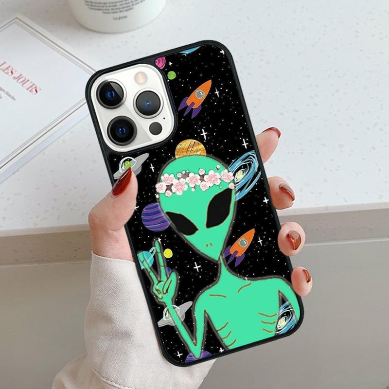 Sky Aliens UFO Astronauts Lovely Phone Case For iPhone 17 Air 11 12 13 14 15 16 Pro Max Cover For iPhone 17 Air Max Plus