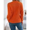 Fashionable Women's Oversized Relaxed-Fit Solid-Colour Lace-Up Lantern-Sleeve Pullover Knitwear