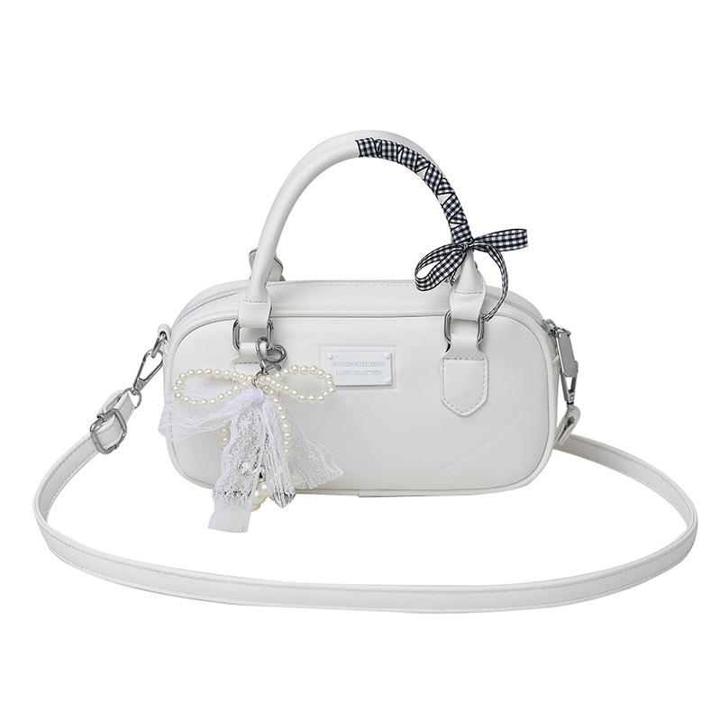 2025 spring and summer new simple and sweet style portable bowling bag casual versatile foreign style advanced sense messenger bag women