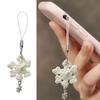 Holiday Gift Handcrafted Snowflake Keychain Yarn Phone Lanyard Christmas Decoration Elegant Women Keyring