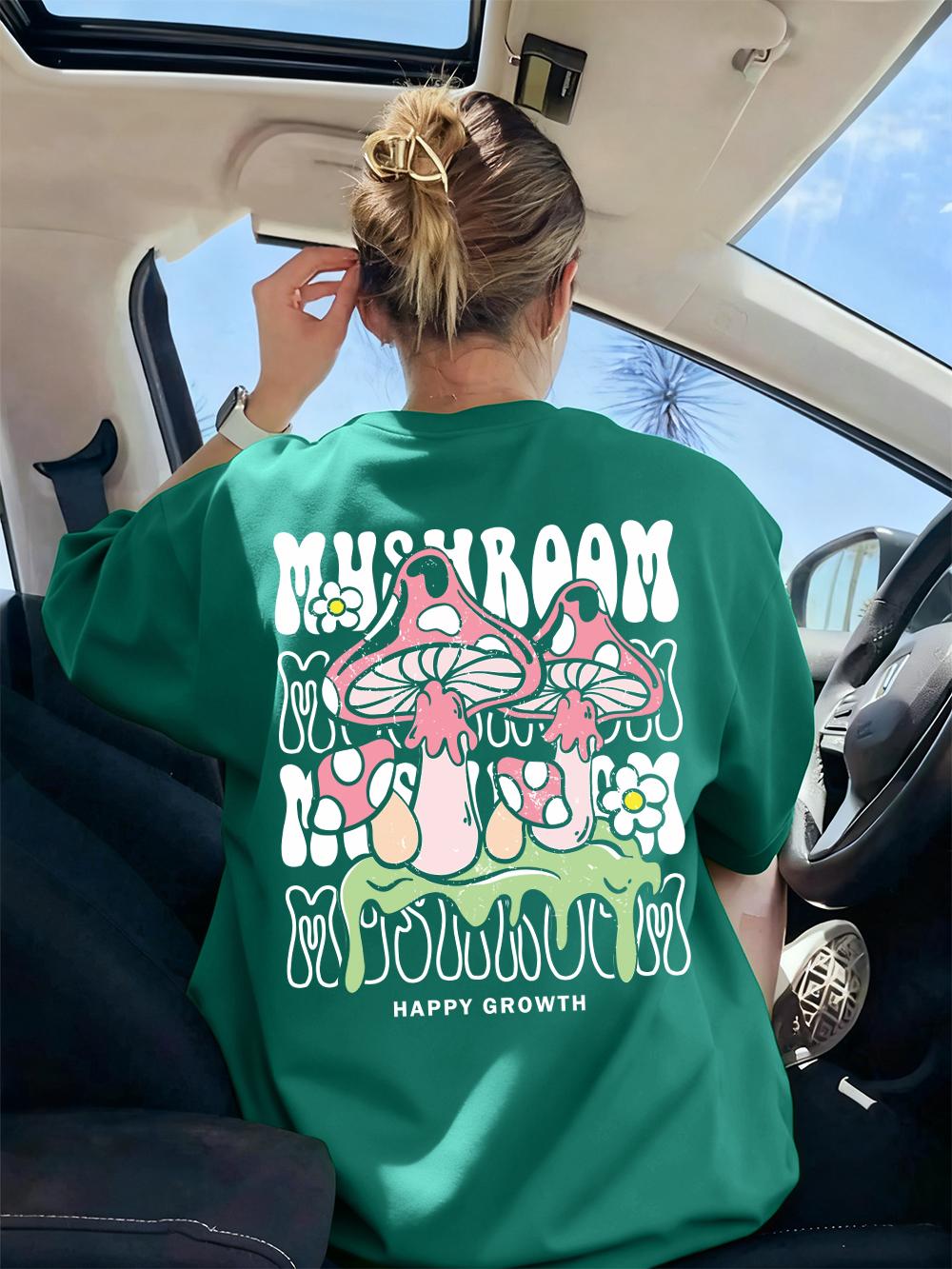 

Red Mushrooms And Small Flowers Prints TShirt Womens Summer Comfortable T Shirts Soft AllMatch Tops Casual Loose Woman Clothes 4XL