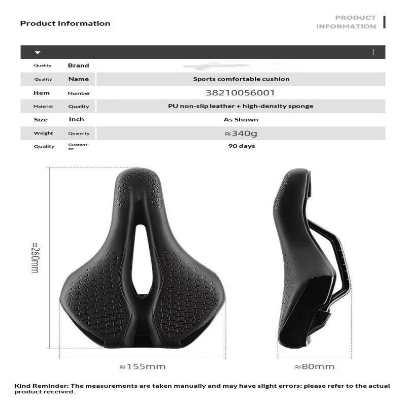 Universal Bicycle Seat For Mountain Bikes Comfortable Soft Shock Absorbing Breathable Cycling Outdoor Riding Accessories 1Pc