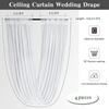 4Pcs Wholsale White Ceiling Drapes Weddings Arch Draping Fabric Gauze Tulle Curtain for Party Ceremony Stage Hotel Decoration
