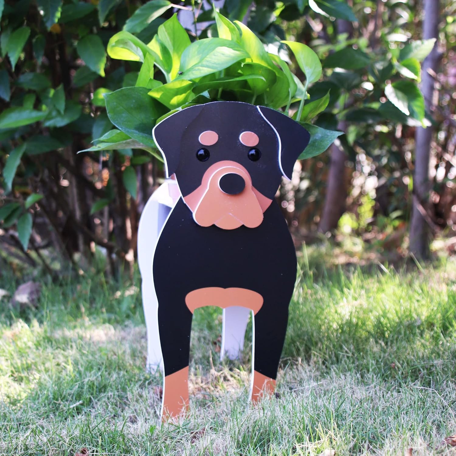 Контейнер для растений в форме собаки породы ротвейлер, для любителей домашних животных, милый ПВХ-горшок для собак, цветочные горшки с мордочкой собаки для украшения сада, для улицы и помещений