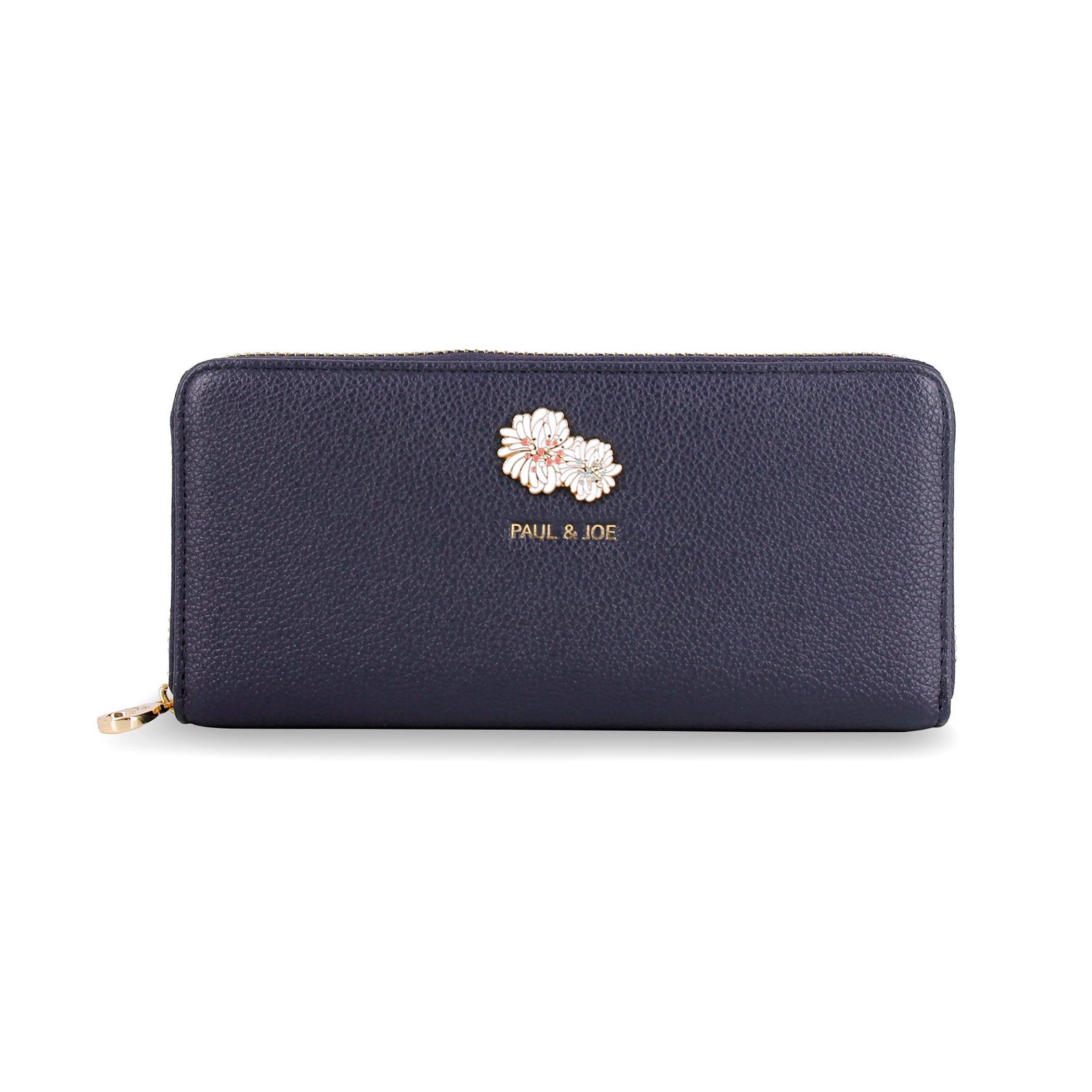 

Paul Joe ACCESSOIRES Round Zip Long Wallet Chrysanthemum Metal Navy Free & PJA-W1311 PJA-W1311
