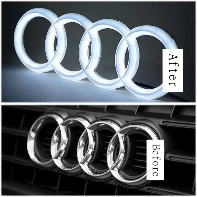 2026 1pcs  Front Grill emblem Light For hot A3 A4 A5 A6 A7 A8 S3 S4 S5 S6 S7 Q3 Q5 Q7 4D Sticker LED Lamp Car Front Logo Light