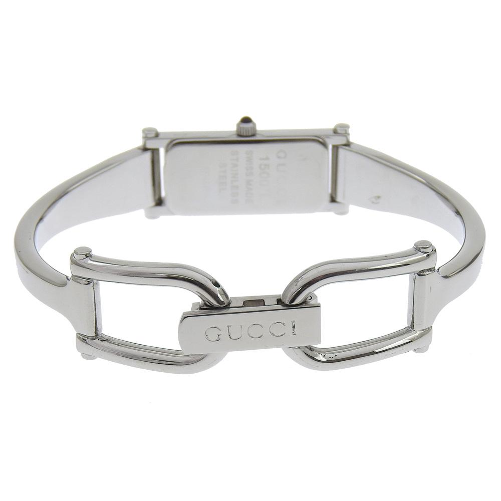 Gucci Watches 1500L SilverDial Stainless Steel Quartz Analog Display Women Used