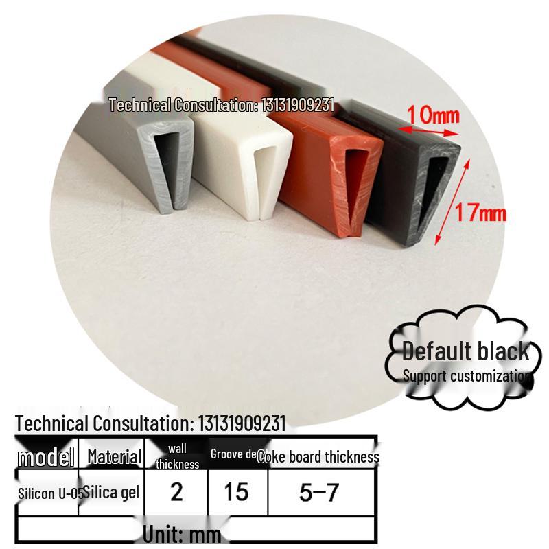 High-Temp Resistant Silicone U-Shaped Edge Seal Strip for Fiberglass Panel - Dustproof & Anti-Collision.