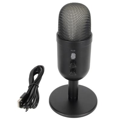 USB Microphone Noise Canceling RGB Light Computer Condenser Mic with Reverb Processing for OS X for