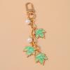 Cute Enamel Maple Leaf Keychain Women Girls Key Ring Pendants for Handbag Decor DIY Handmade Jewelry Gifts