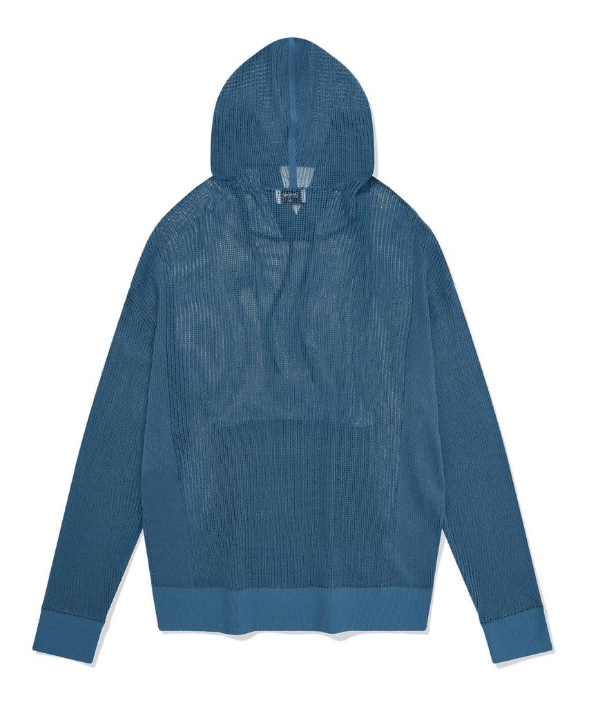 COVERNAT Authentic Mesh Knit Hoodie Ash Blue