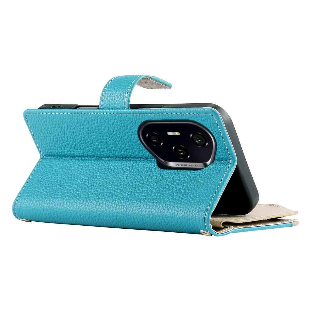 For Honor 300 Pro Case Zipper Wallet Color Splicing Leather Flip Phone Cover with Straps