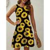 Summer Fresh New Style Floral Print Sleeveless Vest Dress Spring And Summer Vacation Style Sleeveless Suspender Dress For Women