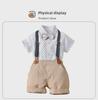 British Baby 1-Year-Old Summer Boy's Thin Shorts and T-Shirt Set