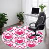 1pc Heart-patternedChair Carpet for Office, Indoor Non-Slip Washable Polyester Fiber Carpet, Mat For Office, Machine Washable