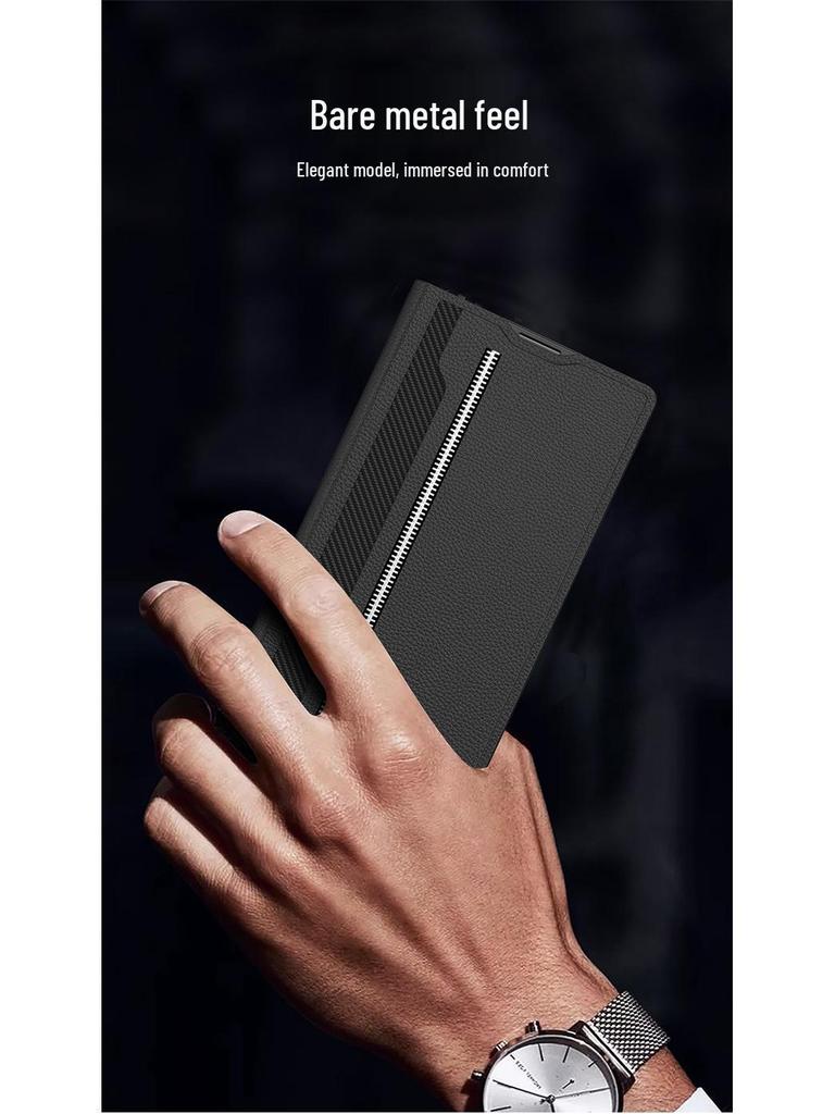 Samsung Z Fold6 Business Magnetic Leather Flip Case - Personalized, New Protective Cover