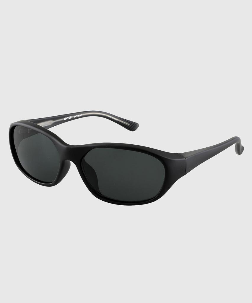 Tuditeo Cor Large Size Uv400 Sunglasses Nylon Tint Lens C2 Matte Black