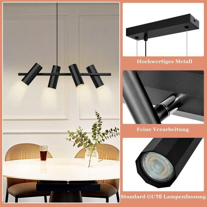 Suspension - NETTLIFE - 4 flammig - Noir - GU10 - Ø65 cm