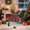 Red & Green Sequin Christmas Dress: Santa Claus Snowflake Costume, Girls' Mesh Princess Dress